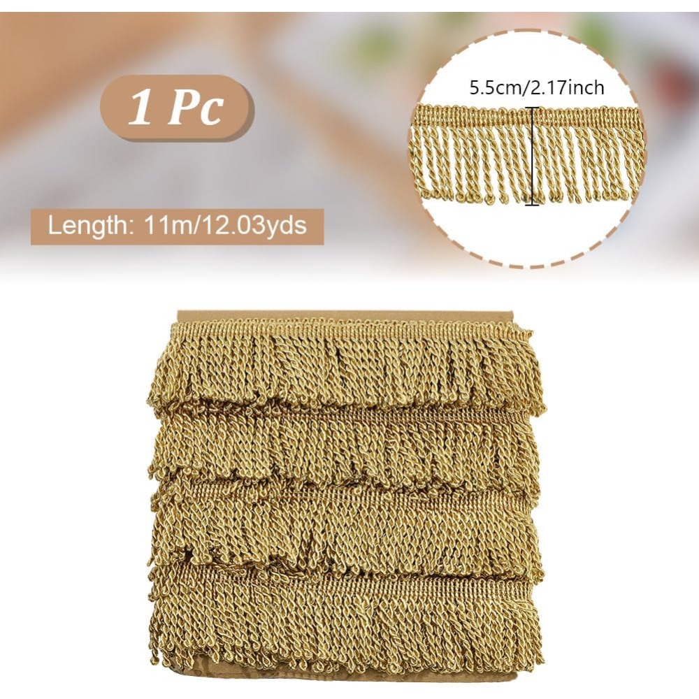 12 Yardsx2.2Inch Fringe Trim C - Crystal Mesh Fabric recension och pris