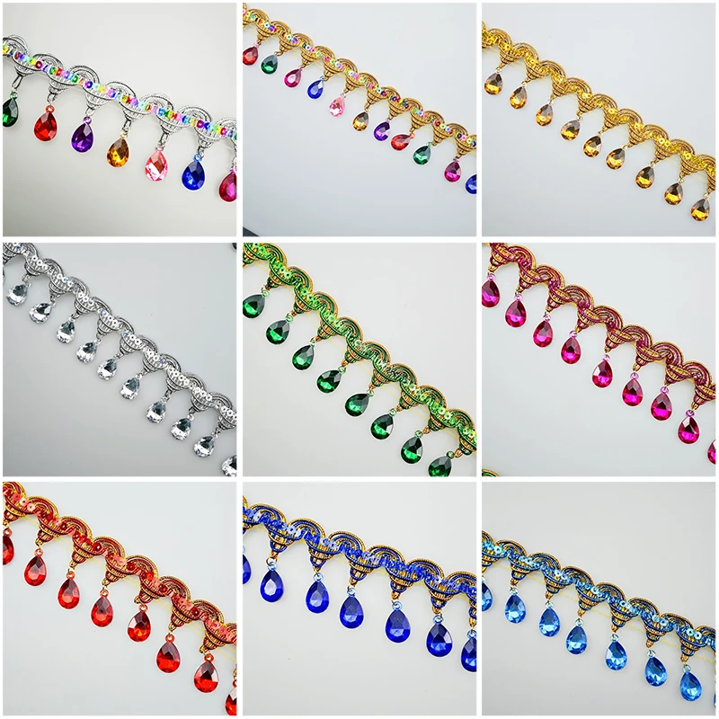 Rhinestone Fringe Tassel Lace  - Embellishments For Scrapbooking recension och pris