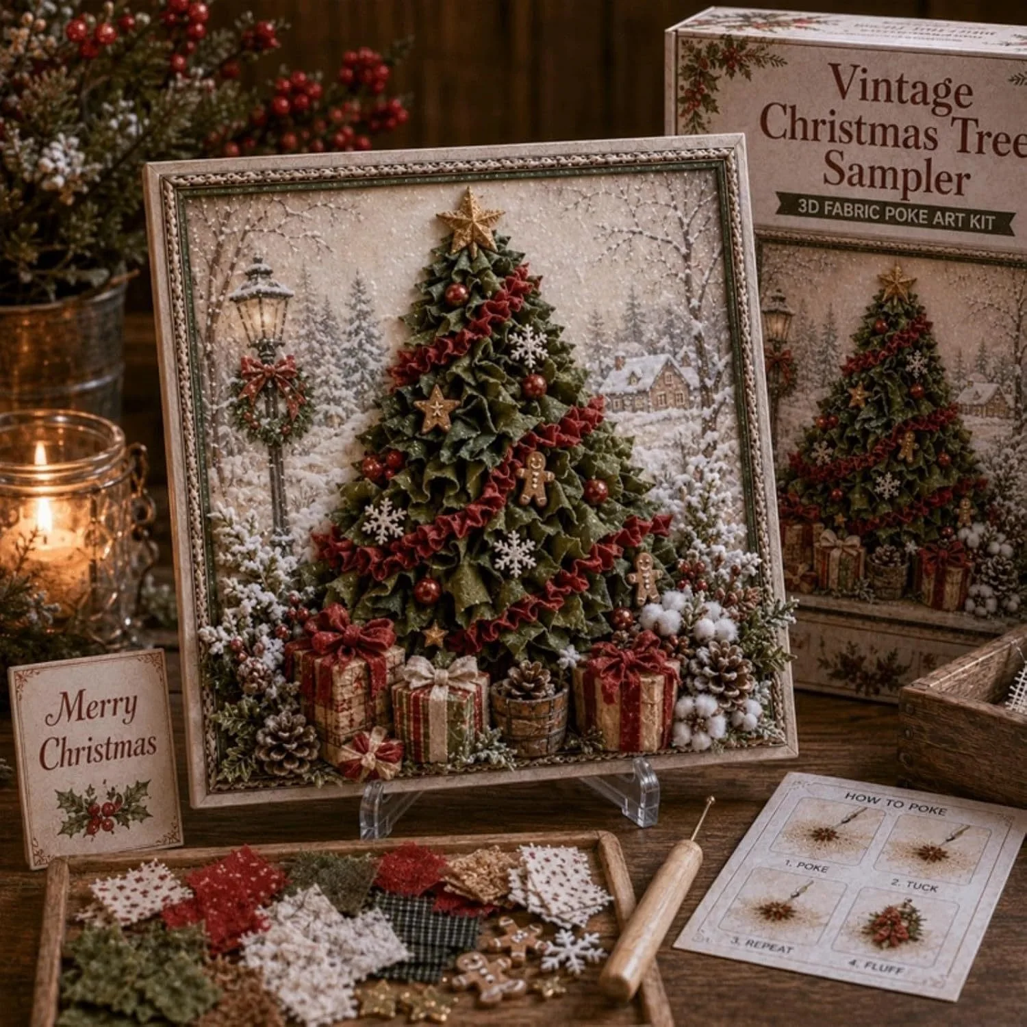 Vintage Christmas Fabric Poke  - Embroidery Craft recension och pris